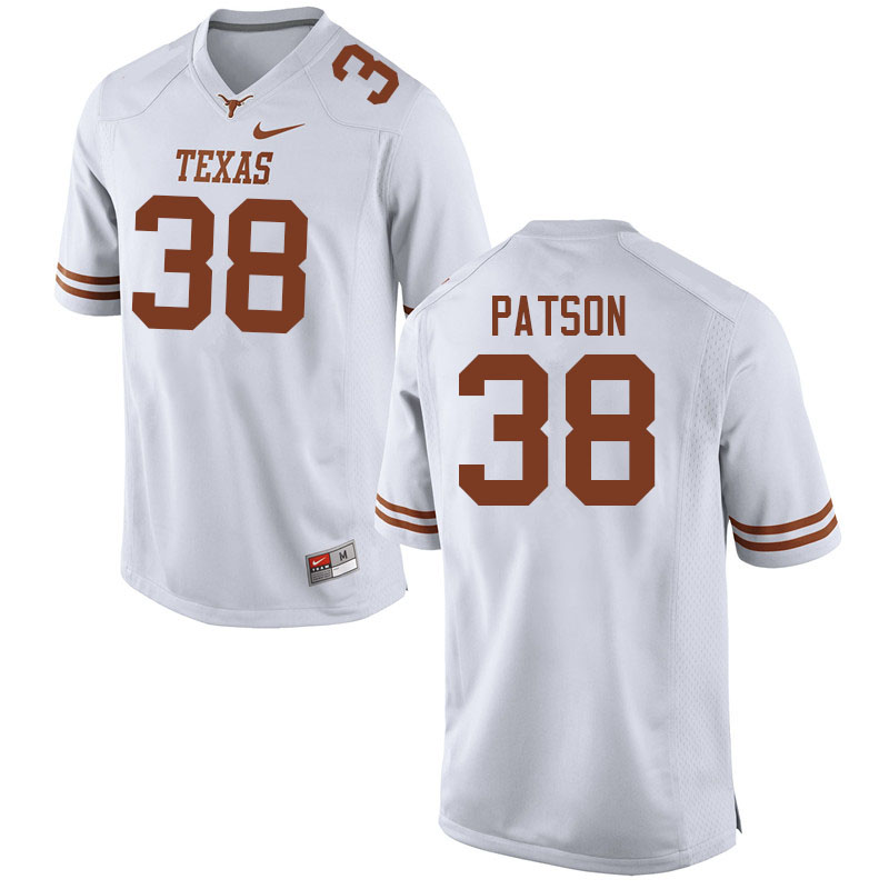 Men #38 Remy Patson Texas Longhorns College Football Jerseys Sale-White